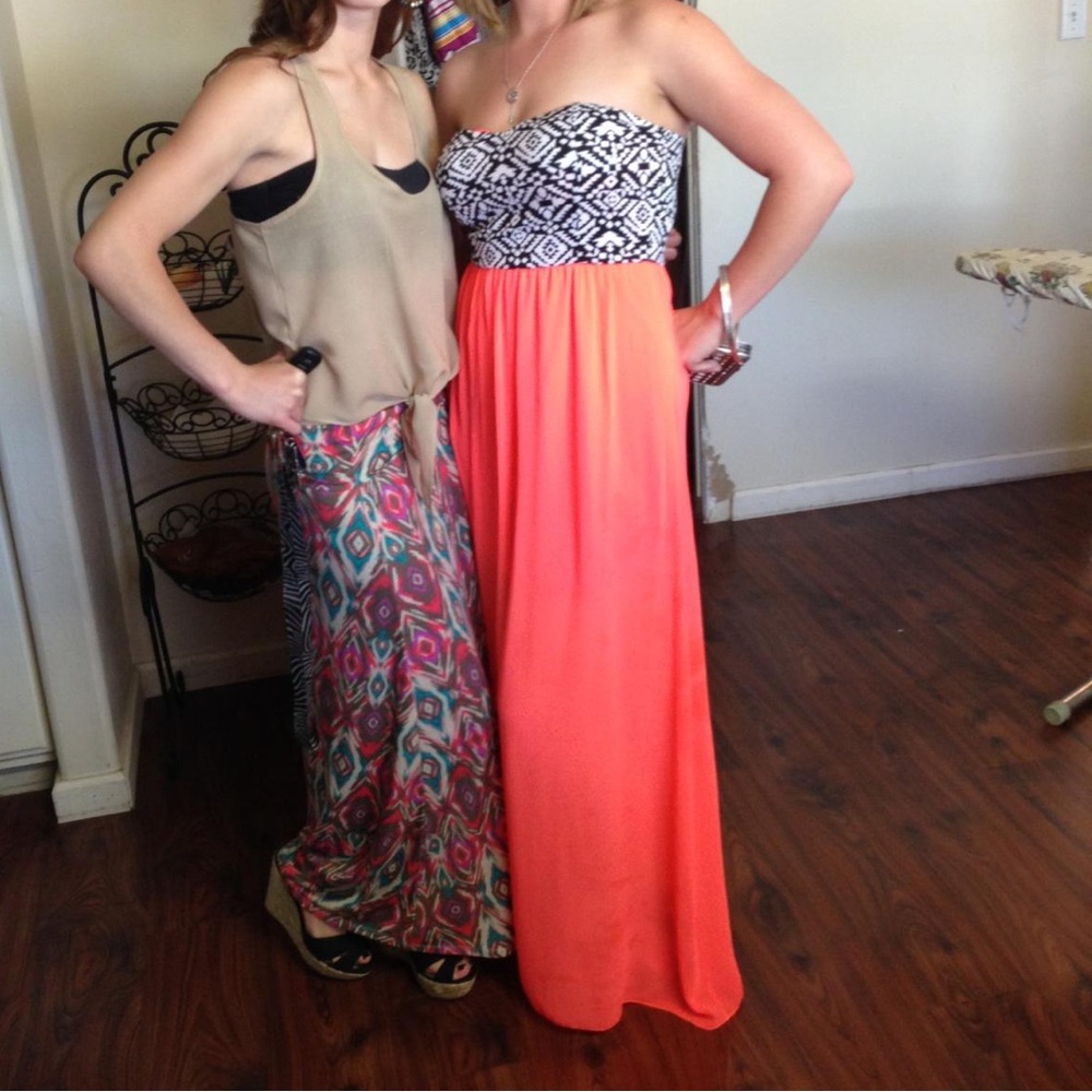 Coral maxi dress